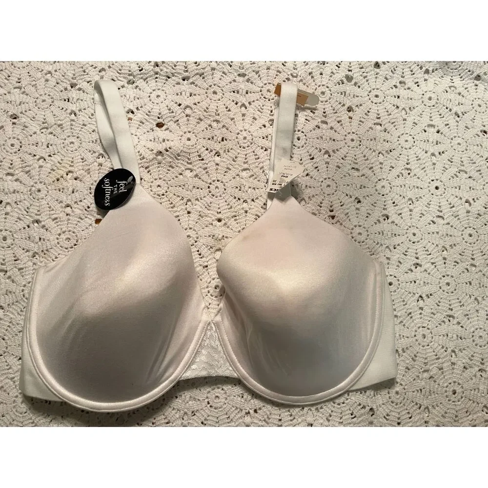 New Bali Comfort Revolution Soft Touch T-Shirt Underwire Bra 3468 White 38DD NWT - Picture 2 of 8